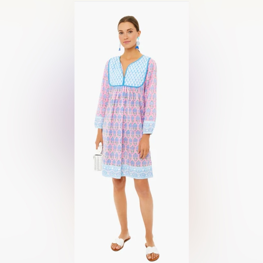SZ Blockprints Eva Pink Pineapple Jaipur Dress Size Small